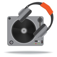 turntable and headphones