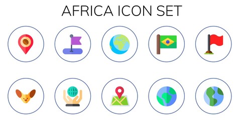 Modern Simple Set of africa Vector flat Icons