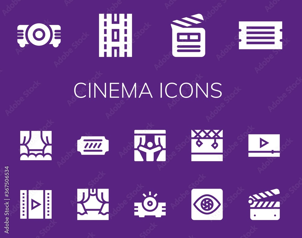 Poster cinema icon set