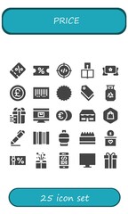 Modern Simple Set of price Vector filled Icons