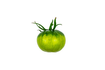 green tomato isolated on white