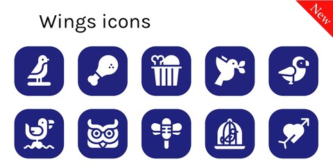 wings icon set