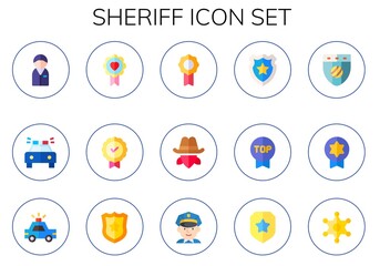 Modern Simple Set of sheriff Vector flat Icons
