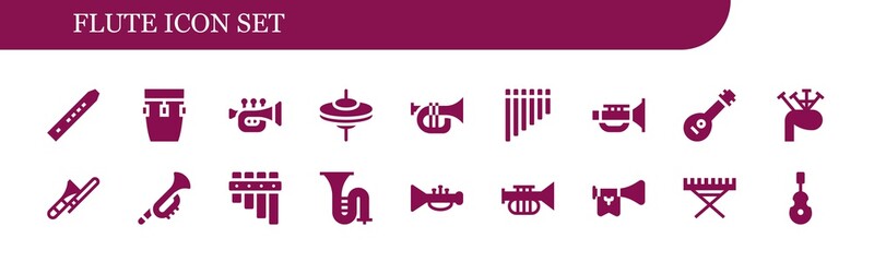 Modern Simple Set of flute Vector filled Icons