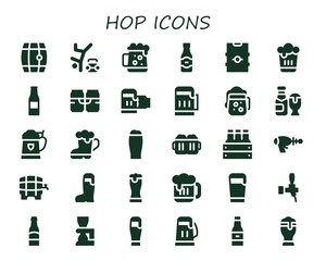 Modern Simple Set of hop Vector filled Icons