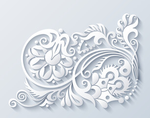 Vector ornamental nature vintage illustration.