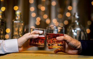 whiskey, for a friendly party in a bar or a restaurant.