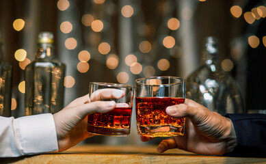 whiskey, for a friendly party in a bar or a restaurant.