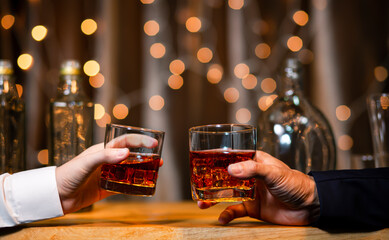 whiskey, for a friendly party in a bar or a restaurant.