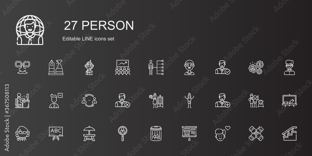 Sticker person icons set