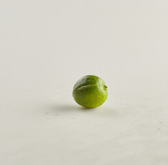 fresh lime shot on white background