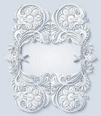 Abstract vector ornamental nature vintage frame.