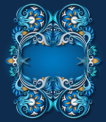 Abstract vector ornamental nature vintage frame.