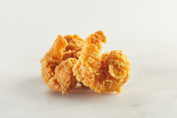 Fried shrimp shot on white background