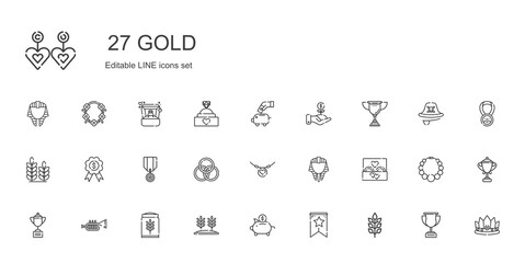 Fototapeta na wymiar gold icons set
