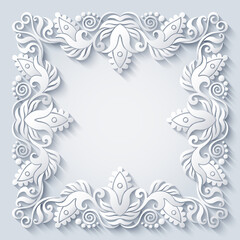 Abstract vector ornamental nature vintage frame.