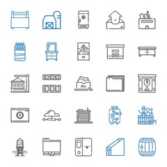 storage icons set