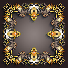 Abstract vector ornamental nature vintage frame.