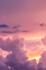 Fototapeta premium Sunset / sunrise with dramatic cloudscape, vivd colors and negative space for copy