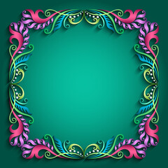 Abstract vector ornamental nature vintage frame.