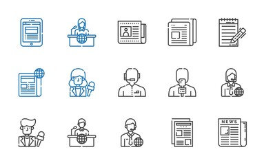 journalism icons set