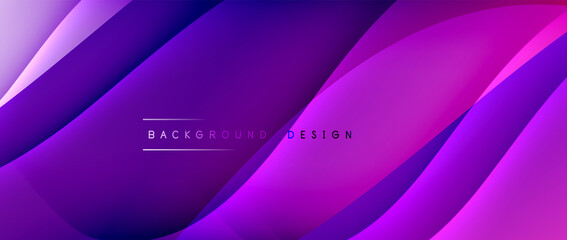 Fluid gradient waves with shadow lines and glowing light effect, modern flowing motion abstract background for cover, placards, poster, banner or flyer
