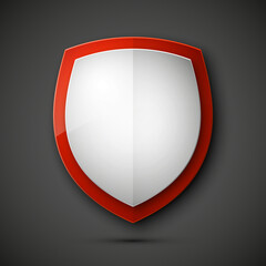 Protected guard shield concept. Safety badge color icon. Privacy colorful banner shield. Security label. Defense tag. Presentation shining sticker shield. Defense safeguard sign illustration