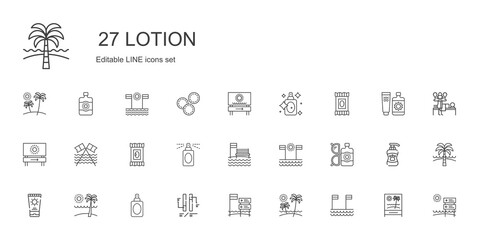 lotion icons set