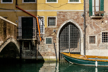 VENICE-MARCH 10: a typical venetian canal,Venice,Italy,on March 10,2017.
