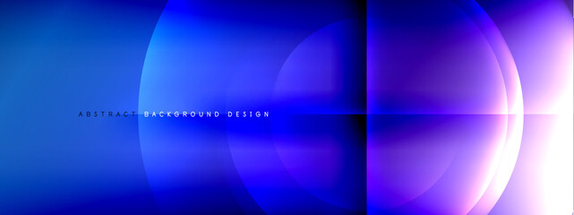 Vector abstract background - circle and cross on fluid gradient with shadows and light effects. Techno or business shiny design templates for text