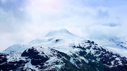 The majestic ice peaks of Glacier Bay National Park, Alaska, USA