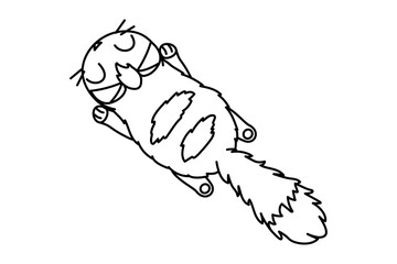 vector cute cartoon little cat. coloring book page