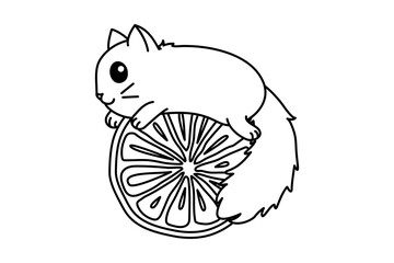 vector cute cartoon little cat. coloring book page