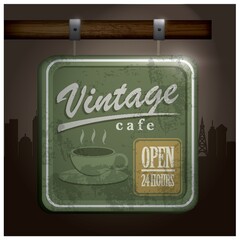cafe vintage label