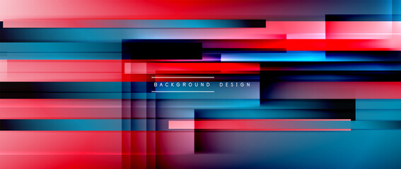 Dynamic lines on fluid color gradient. Trendy geometric abstract background for your text, logo or graphics