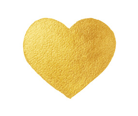 Heart Love Gold Watercolor Texture Paint Stain. Golden design element