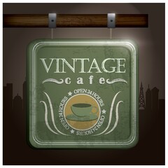 cafe vintage label