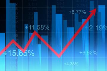 Stock market and forex trading graph concept for financial investment or Economic trends business idea and all artwork design. Abstract finance background