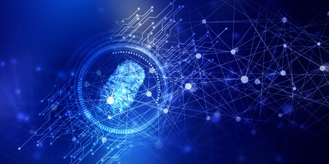 Fingerprint Scanning Technology Concept 2d Illustration