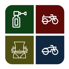 bike simple icons set