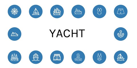 yacht icon set