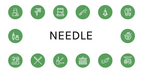 Set of needle icons