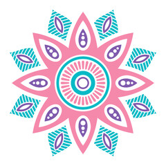 Mandala. Decorative round ornament. Isolated on white background. Arabic, Indian, ottoman motifs. For cards, invitations, t-shirts. Vector color illustration.