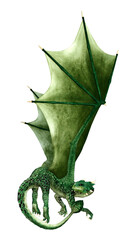 3D Rendering Fairy Tale Dragon on White