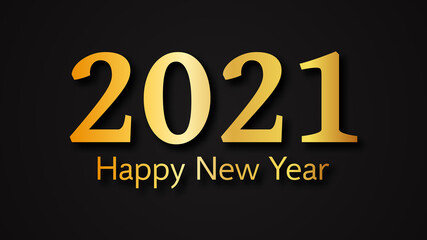 2021 Happy New Year gold background