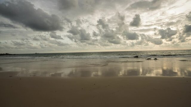 Nai Thon beach panning view, 4K time-lapse, Phuket Thailand 