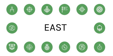 east simple icons set