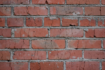 Old dirty red brick wall