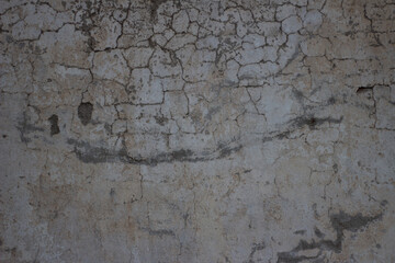 Old collapsed wall with plaster