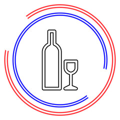 Bottle and glass of beer icon.